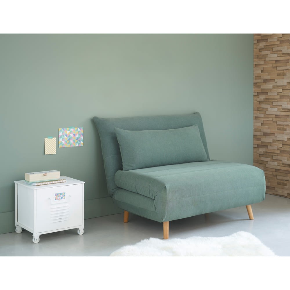 Sofá cama de 1 lugar verde água Nio Maisons du Monde