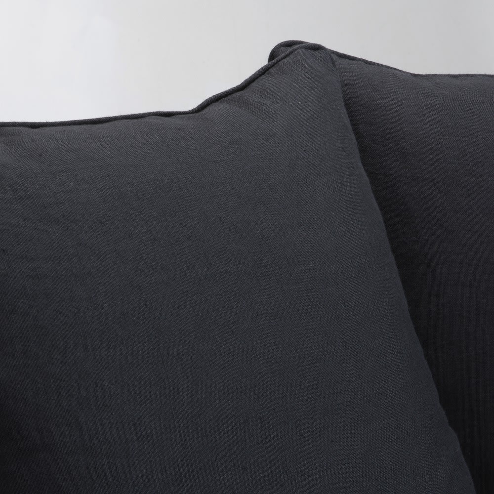 Sofá de 2 plazas de lino gris carbón Roma | Maisons du Monde
