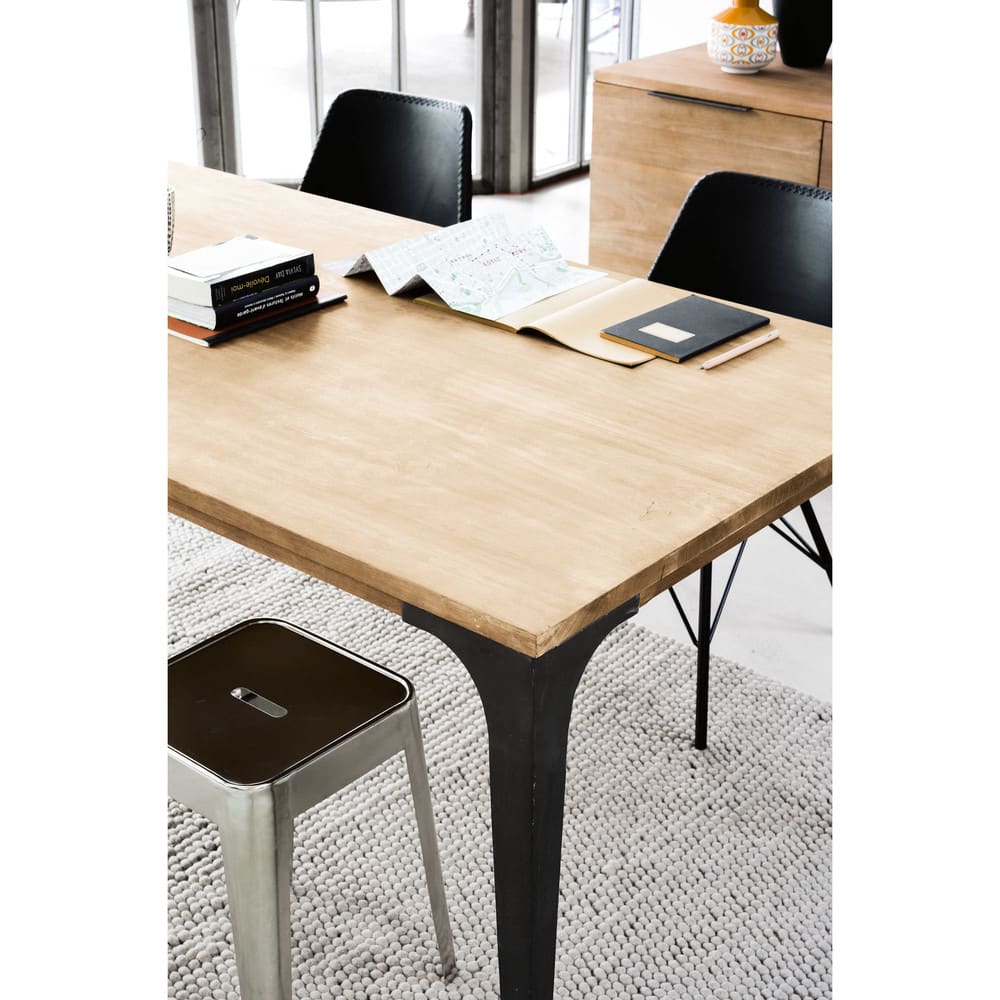 Solid mango wood dining table L180 Metropolis | Maisons du Monde
