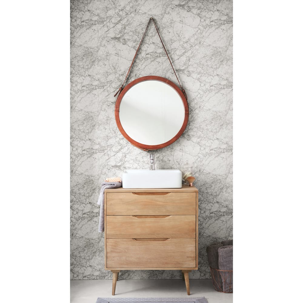 Solid Mango Wood Single Sink 3Drawer Bathroom Vanity Trocadero