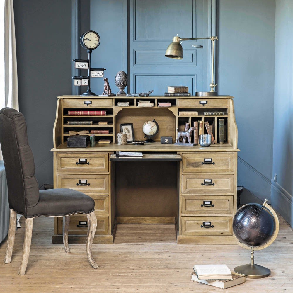 Solid mango wood writing desk W 150cm Naturaliste Maisons du Monde