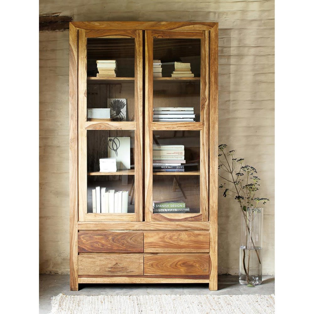 Solid Sheesham Wood Bookcase Stockholm Maisons du Monde