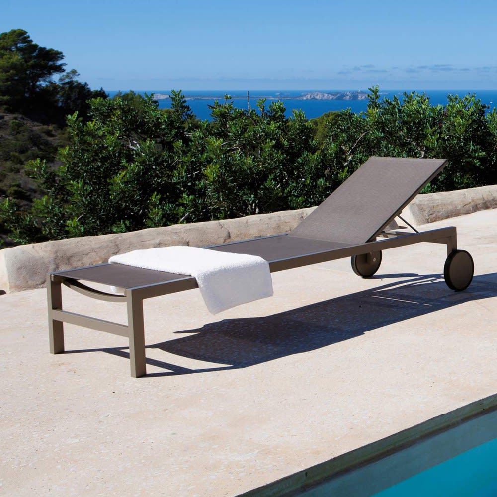 Sonnenliege aus Aluminium, taupe Antalya Maisons du Monde