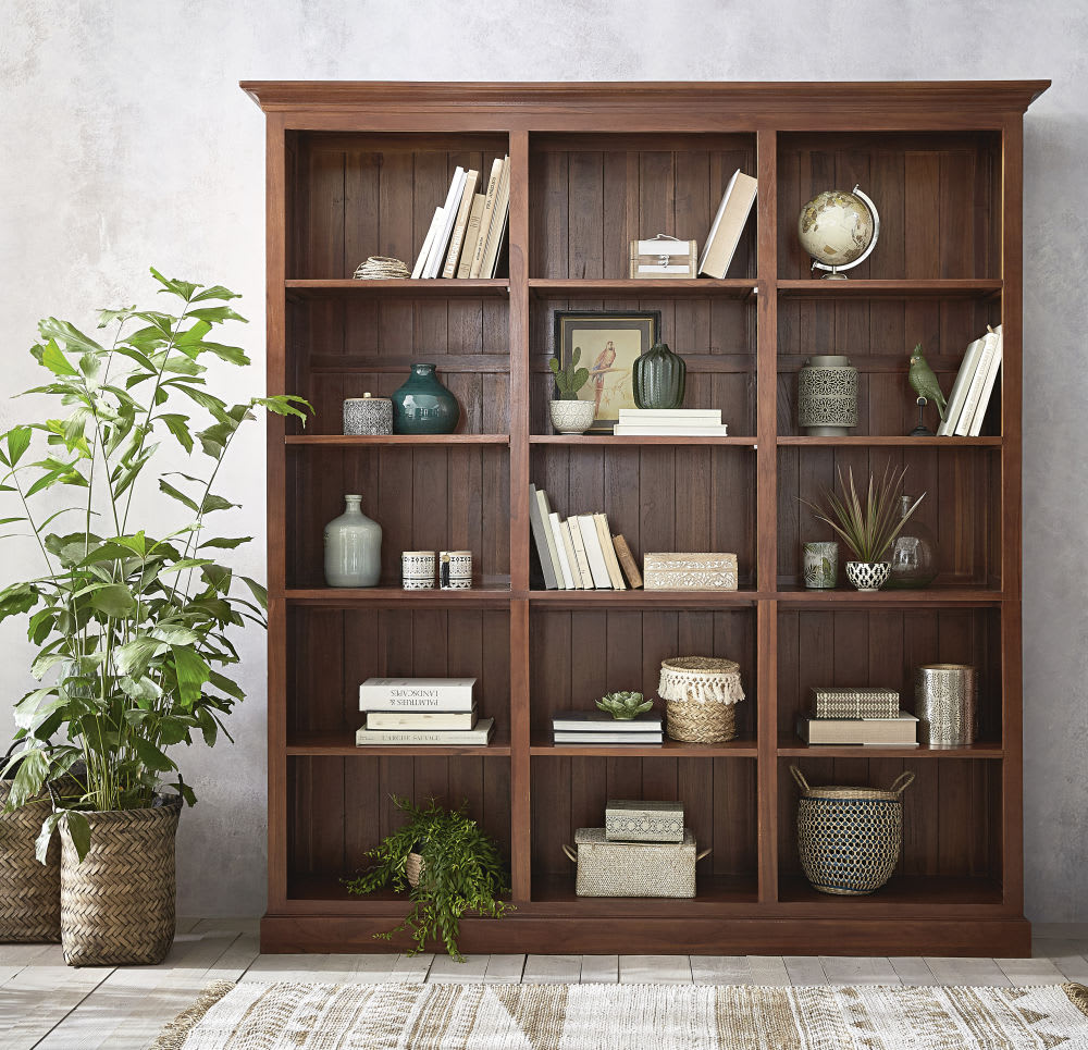 Stained solid teak bookcase Key Largo Maisons du Monde