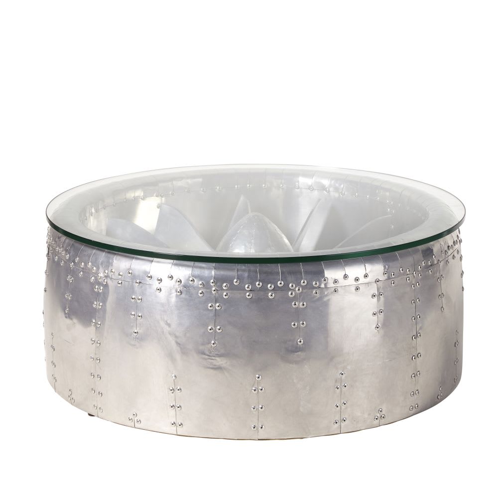 table basse ronde indus en aluminium et verre table basse ronde indus en aluminium et verre