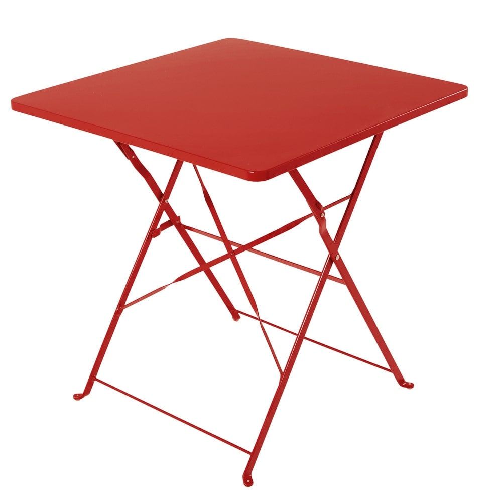 Table de jardin pliante en métal rouge 2 personnes L70 Guinguette Pro