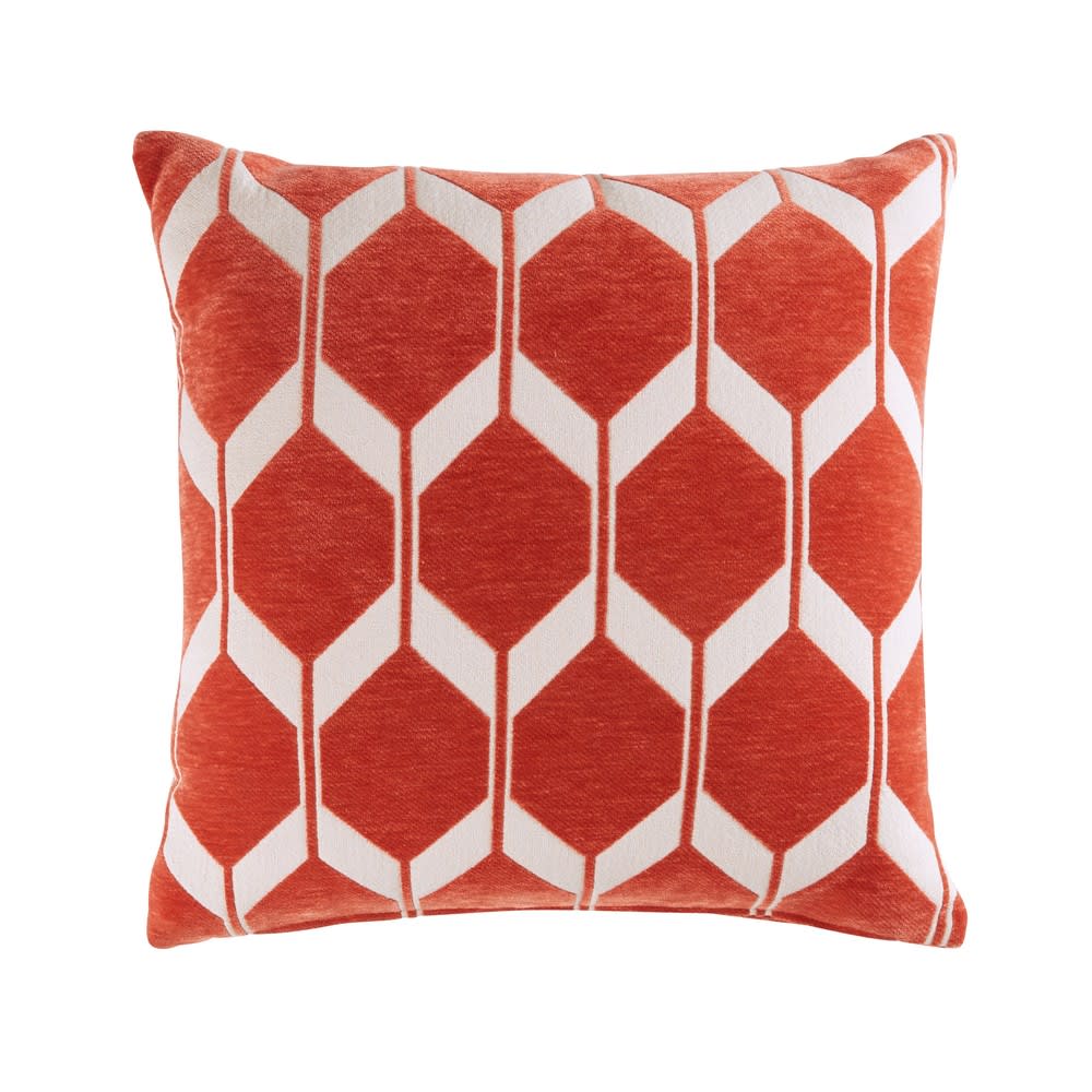 Terracotta Cushion with Graphic Motifs 45x45 Maisons du Monde