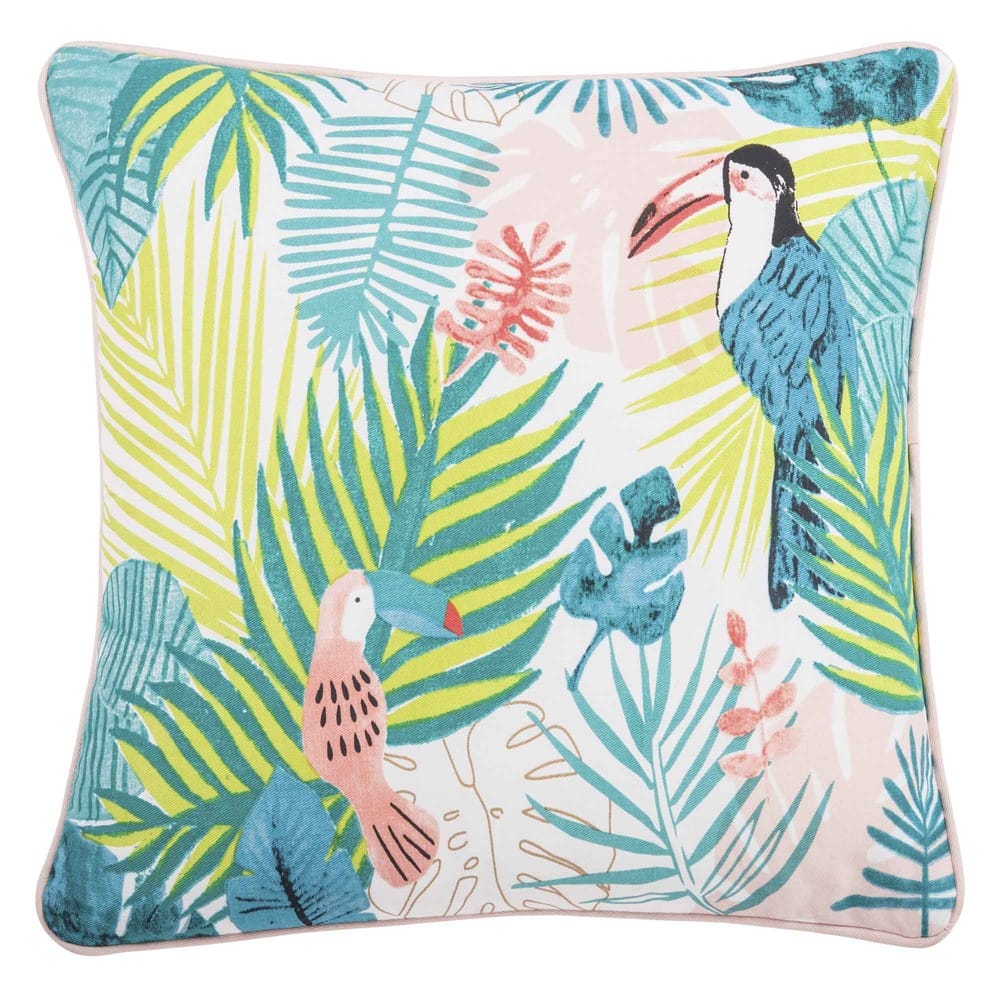 Tropical Print Cotton Cushion Cover 40 x 40 Benji Maisons du Monde