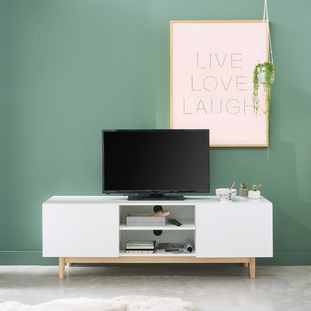 TV-Lowboard im Vintage-Stil, weiß Artic | Maisons du Monde