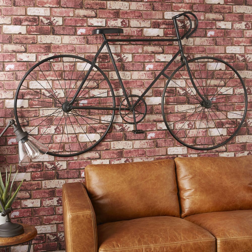 black metal bike wall art L 186 cm Urban Fixie Maisons du Monde