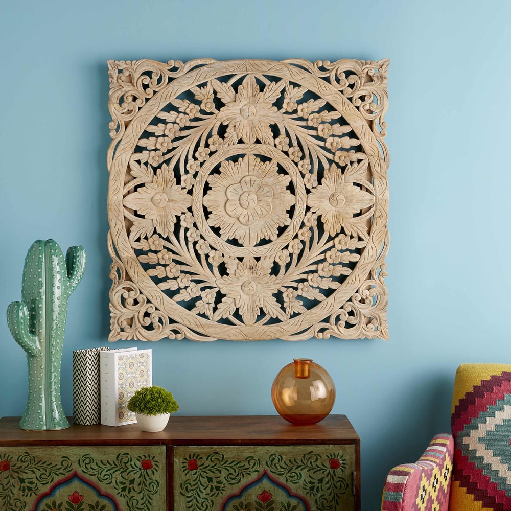 sculpted mango wood wall art L 89 cm Vanuatu Maisons du Monde