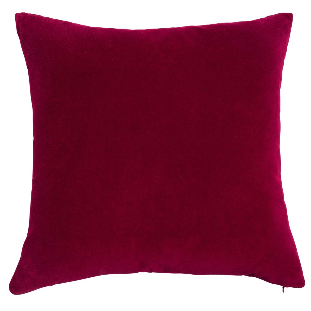 Velvet cushion, red 45 x 45cm Maisons du Monde