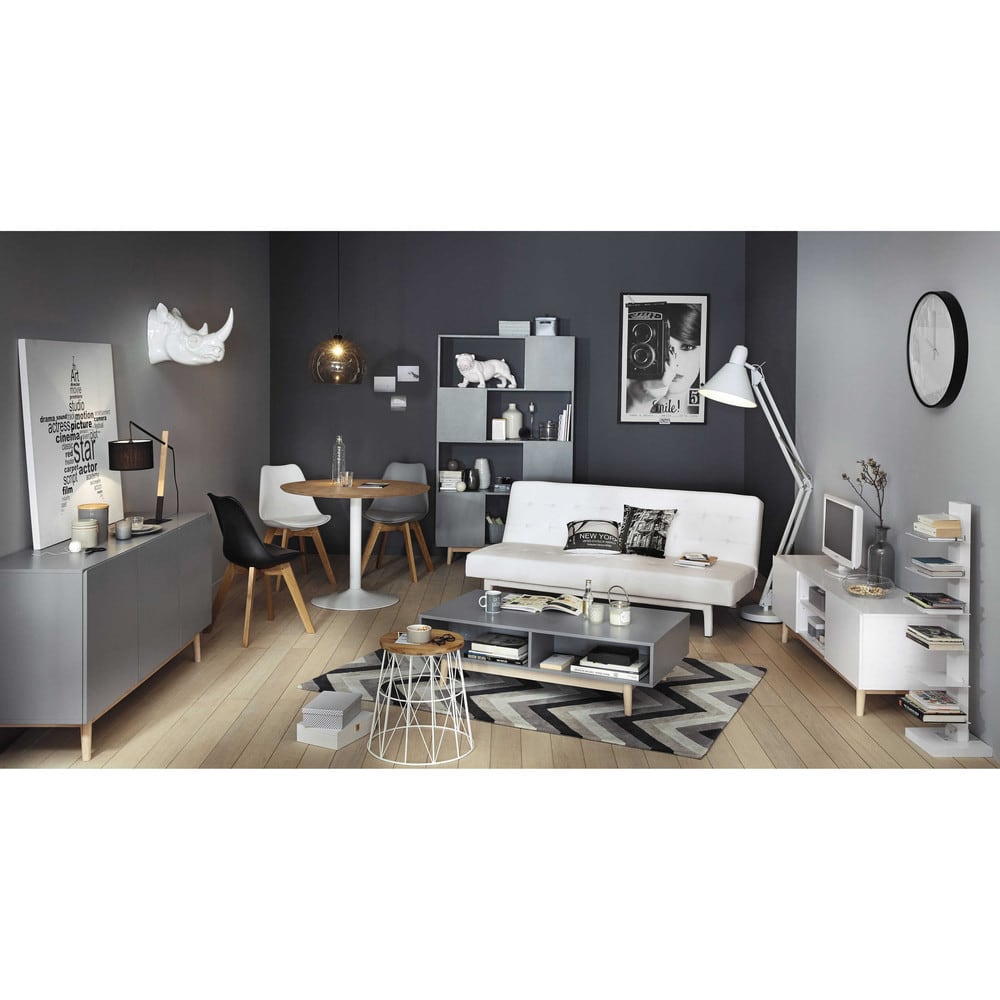 Vintage Bookcase In Grey Artic Maisons Du Monde