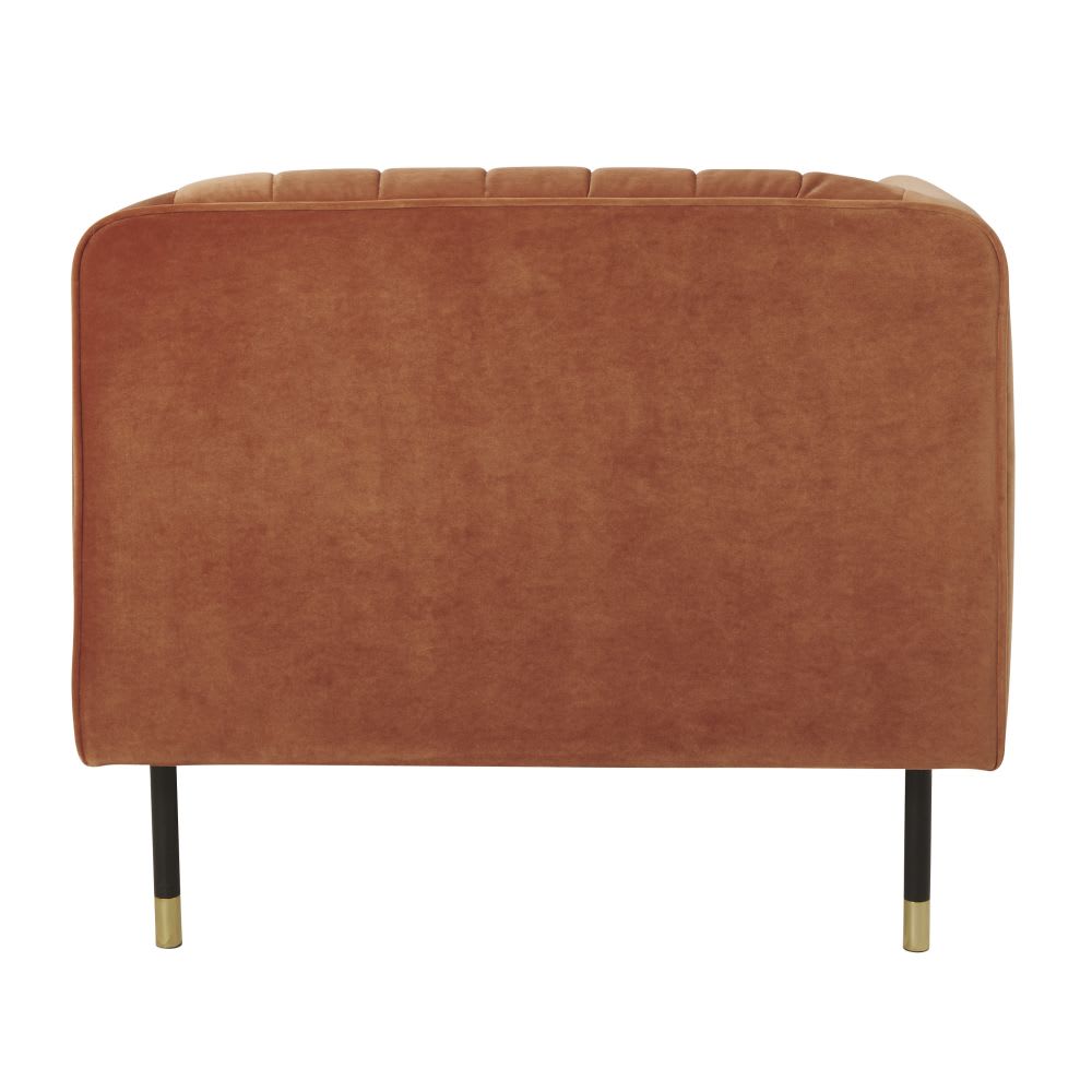 Vintage Burnt Orange Velvet Armchair Costello Maisons du Monde
