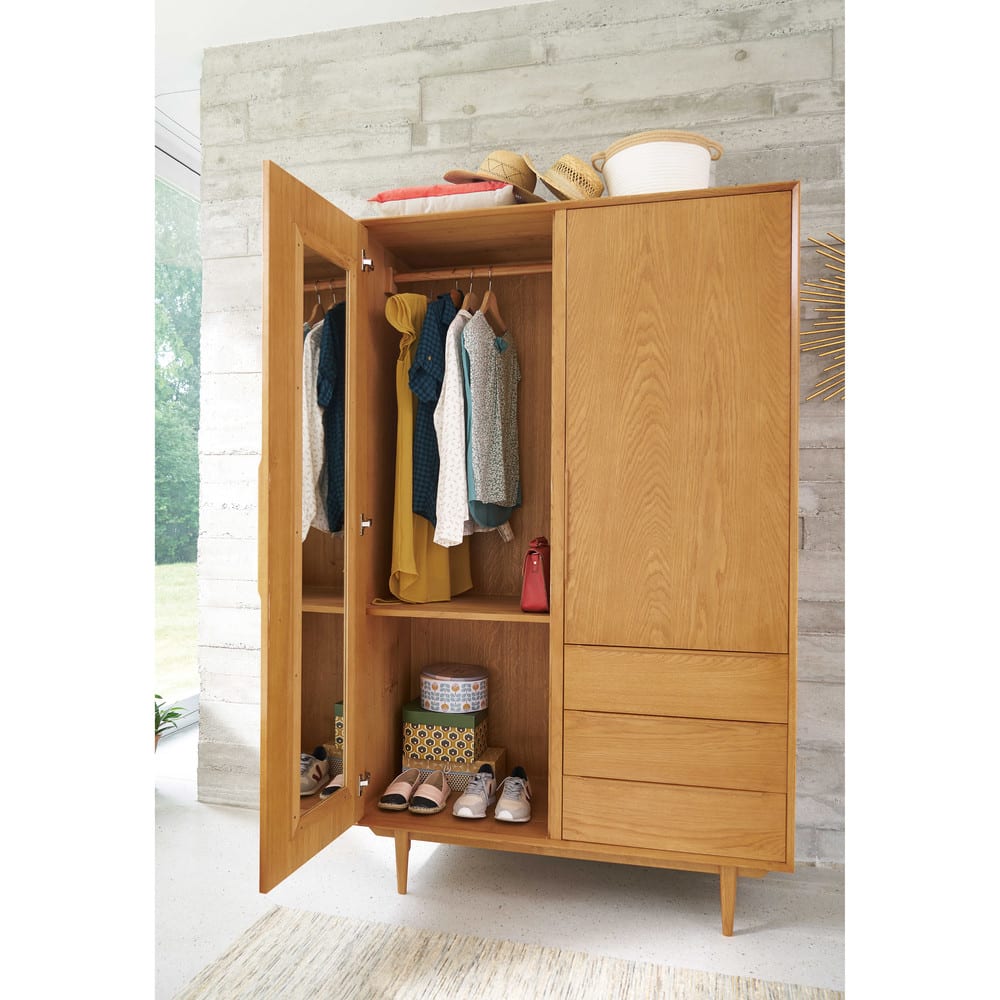 Vintage Kleiderschrank mit 2 Türen und 3 Schubladen Portobello