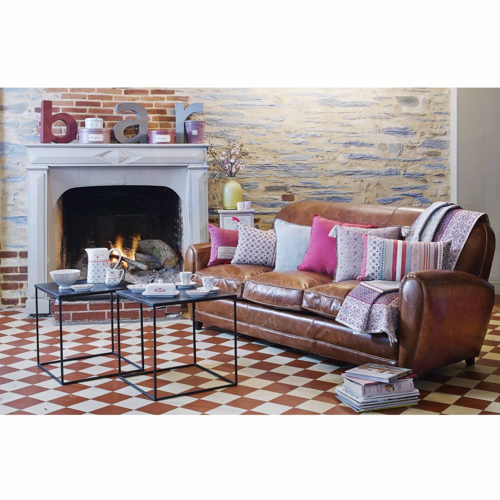 Vintage-Sofa 3-Sitzer aus Leder, braun Oxford | Maisons du Monde