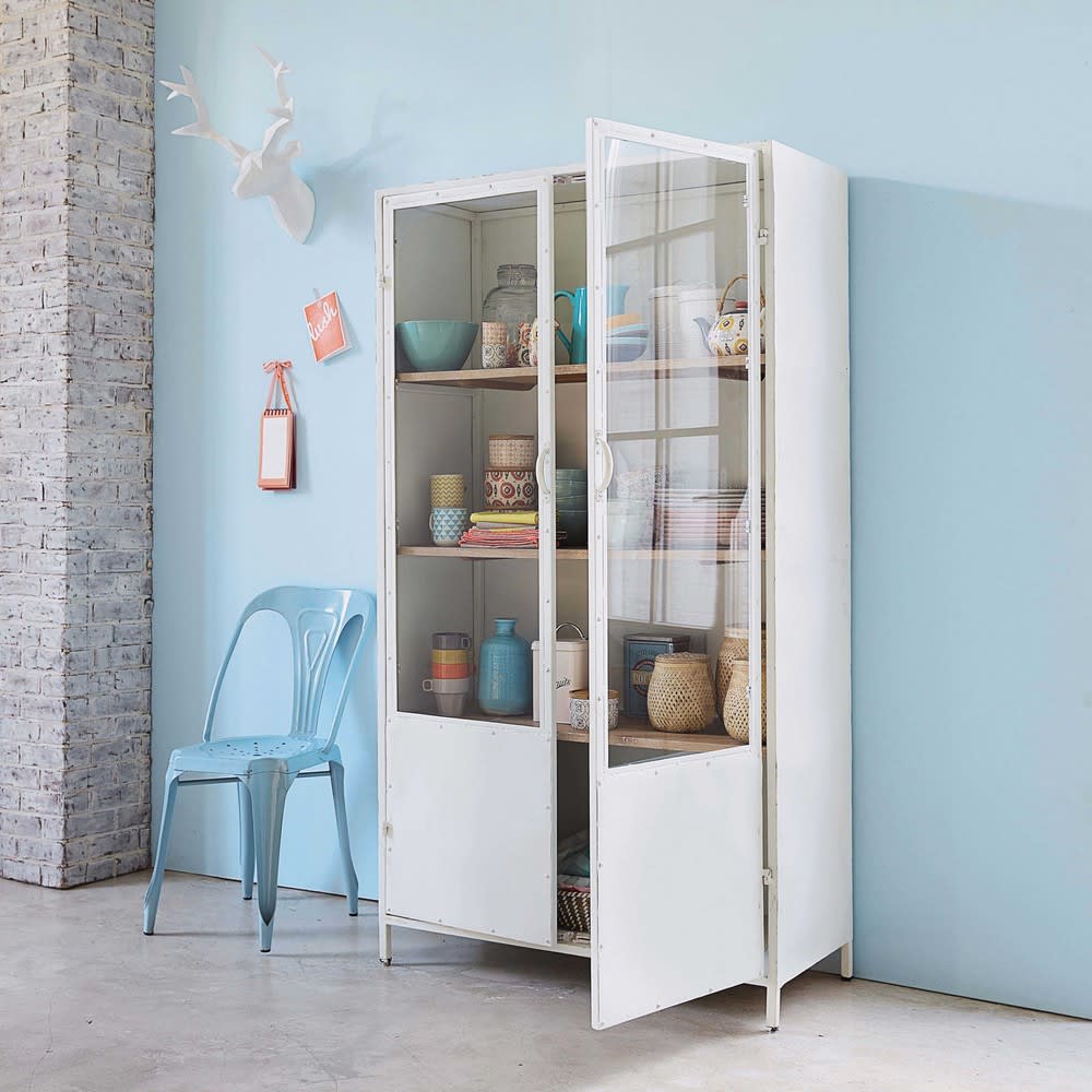 Vitrine aus Metall, B 100 cm, weiß Copernic | Maisons du Monde