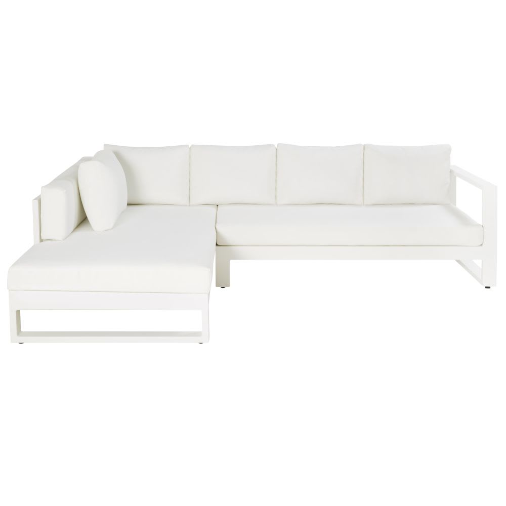 White Aluminium 45 Seater Garden Corner Sofa Thetis Maisons du Monde