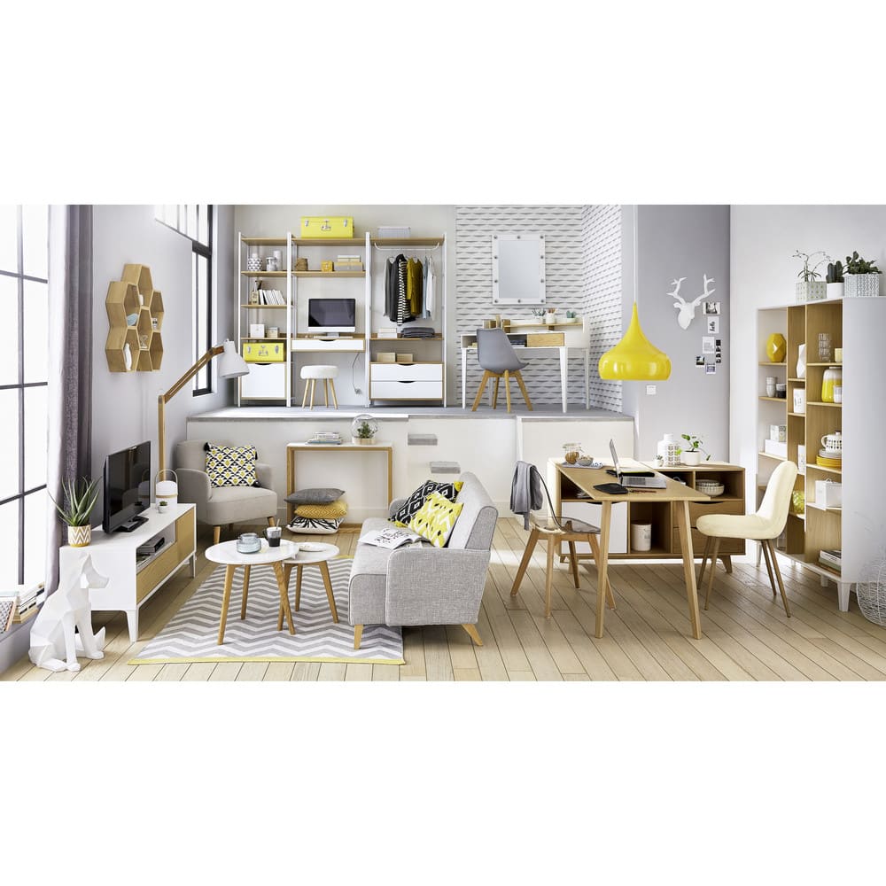 White Marble And Solid Oak Console Table Marlow Maisons Du Monde White Marble And Solid Oak Console Table Marlow