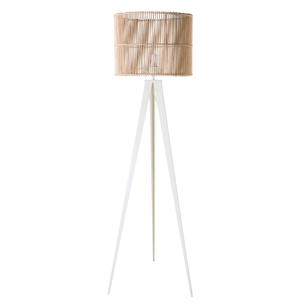 White Metal And Woven Rattan Floor Lamp H 159 Cm Rio Maisons Du Monde White Metal And Woven Rattan Floor Lamp H 159 Cm Rio