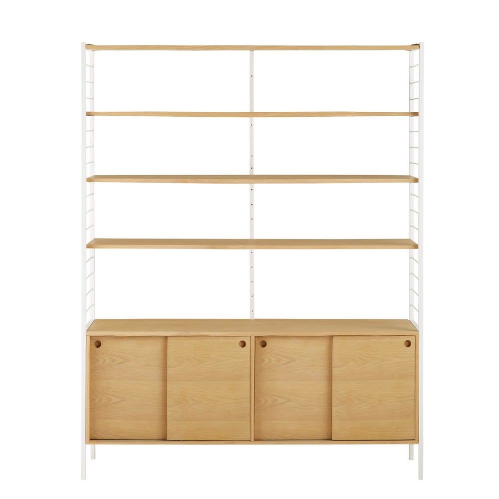 White Metal Industrial 4Door Shelf Unit Pilea Maisons du Monde