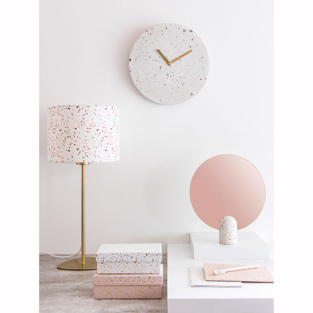 White Terrazzo Print Clock Terrazzo Maisons du Monde