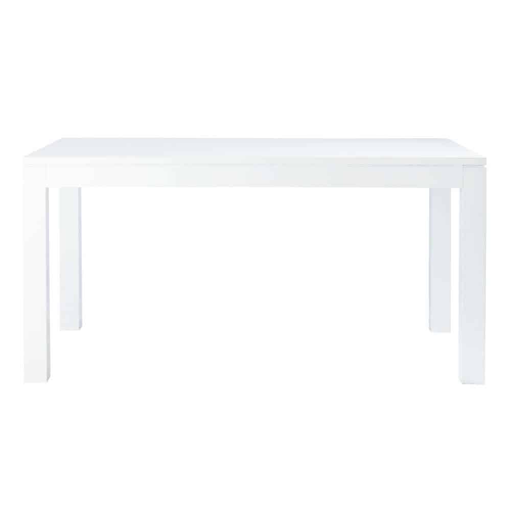 Witte Gelakte Eetkamertafel B 160 Cm Pure Maisons Du Monde