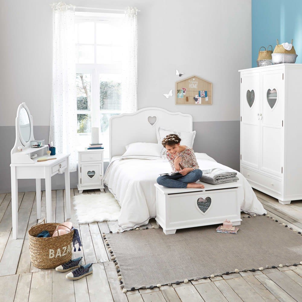 Wooden wardrobe in white W 130cm Valentine Maisons du Monde