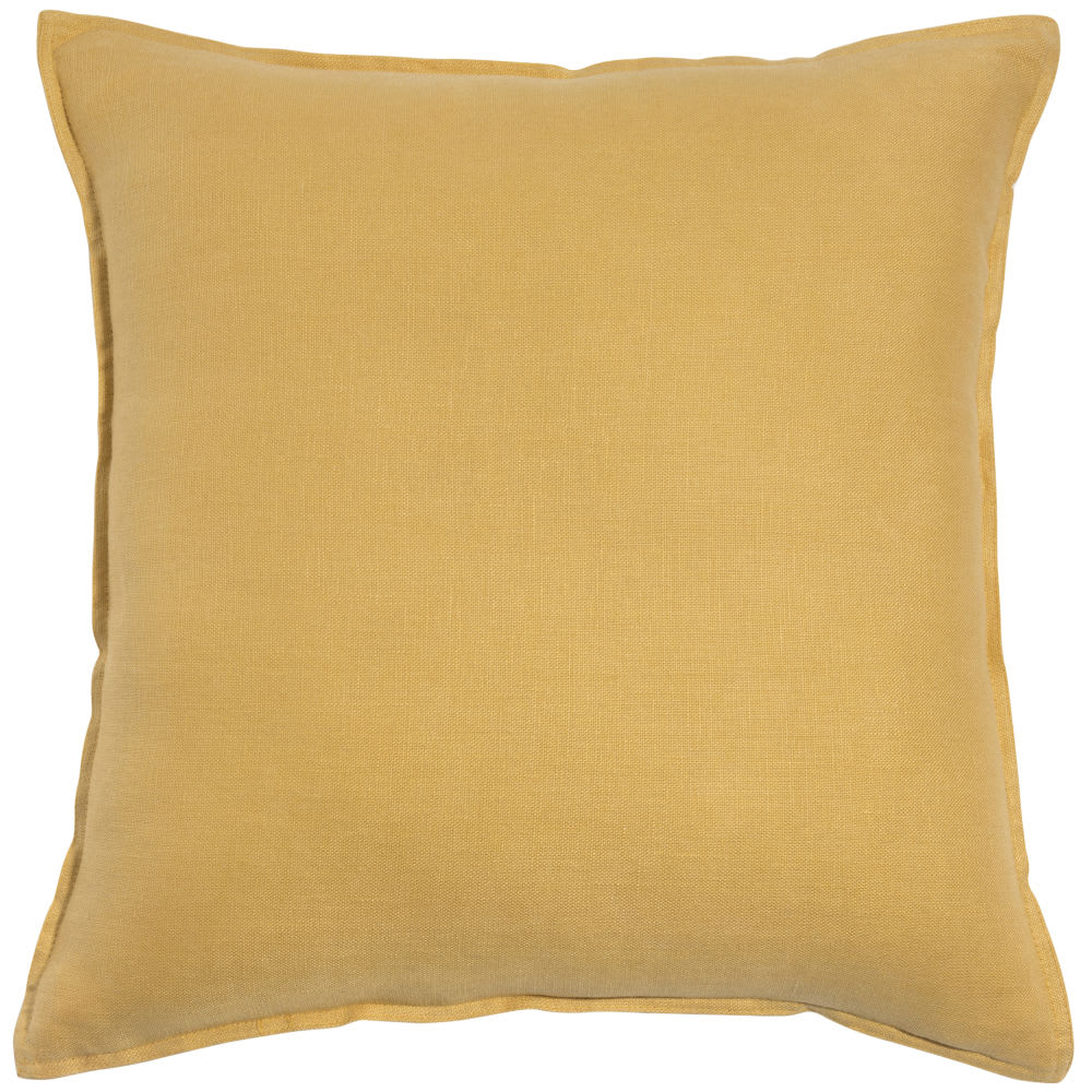 Yellow Washed Linen Cushion 60x60 Maisons du Monde