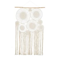 BOHEME - 10 atrapasueños para colgar de algodón blanco 120x217