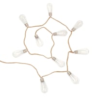 10 LED Fairy Lights with Bulbs and Rope L190
