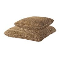 2 Flechtkissen aus Kokosfasern, 63 x 63 cm und 83 x 83 cm 2 Flechtkissen aus Kokosfasern, 63 x 63 cm und 83 x 83 cm