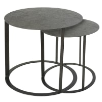 SALMA - 2 mesas de apoio de metal esculpido preto