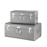 2 Metalltruhen, grau 2 Metalltruhen, grau