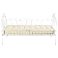 2 seater cotton and metal bench seat in ivory 2 seater cotton and metal bench seat in ivory