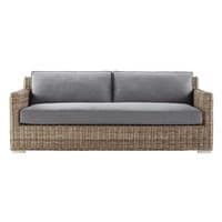 2 seater Kubu rattan sofa in charcoal grey 2 seater Kubu rattan sofa in charcoal grey