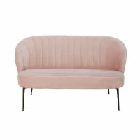 2-Sitzer-Bank mit Samtbezug, rosa 2-Sitzer-Bank mit Samtbezug, rosa