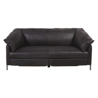 MARSHALL - 2-Sitzer-Relaxsofa mit Motorsteuerung und schwarzem Lederbezug