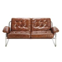2-Sitzer Vintage-Polsterbank aus Leder, braun Gary 2-Sitzer Vintage-Polsterbank aus Leder, braun Gary