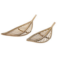 2 svuotatasche foglie in bambù e rattan 2 svuotatasche foglie in bambù e rattan