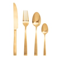 LONDRES - 24-piece matte gold steel cutlery set
