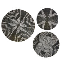 3 Black and White Seagrass Wall Art Pieces 60x60 3 Black and White Seagrass Wall Art Pieces 60x60