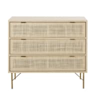 SOLSTICE - 3-Drawer Woven Rattan Chest of Drawers
