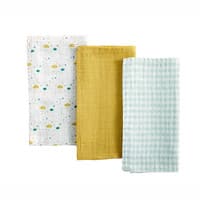 3 fasce per neonati in cotone 70 x 70 cm GASTON 3 fasce per neonati in cotone 70 x 70 cm GASTON