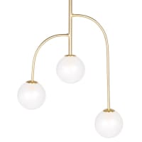 TRIENNA - 3-globe pendant light in white glass and gold metal