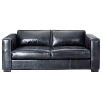 3 seater leather sofa bed in black 3 seater leather sofa bed in black