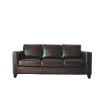 KENNEDY - 3-Seater Split Leather Sofa Bed in Chocolate