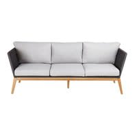3-Sitzer-Gartensofa aus Schnurgeflecht, anthrazitgrau 3-Sitzer-Gartensofa aus Schnurgeflecht, anthrazitgrau