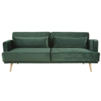ELVIS - 3-Sitzer-Sofa Clic-Clac mit grünem Samtbezug
