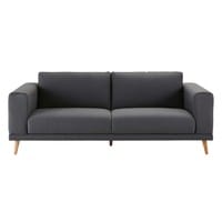 3-Sitzer-Sofa, schiefergrauer Baumwollbezug 3-Sitzer-Sofa, schiefergrauer Baumwollbezug